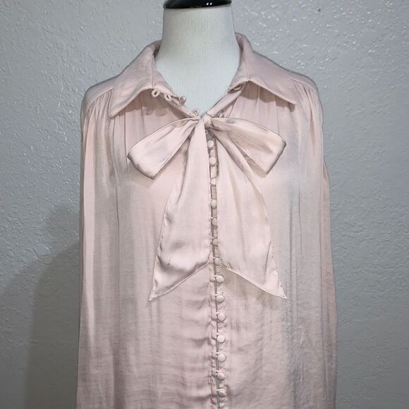 Démodé Marché Blush Long Sleeve Button Blouse - Picture 2 of 8